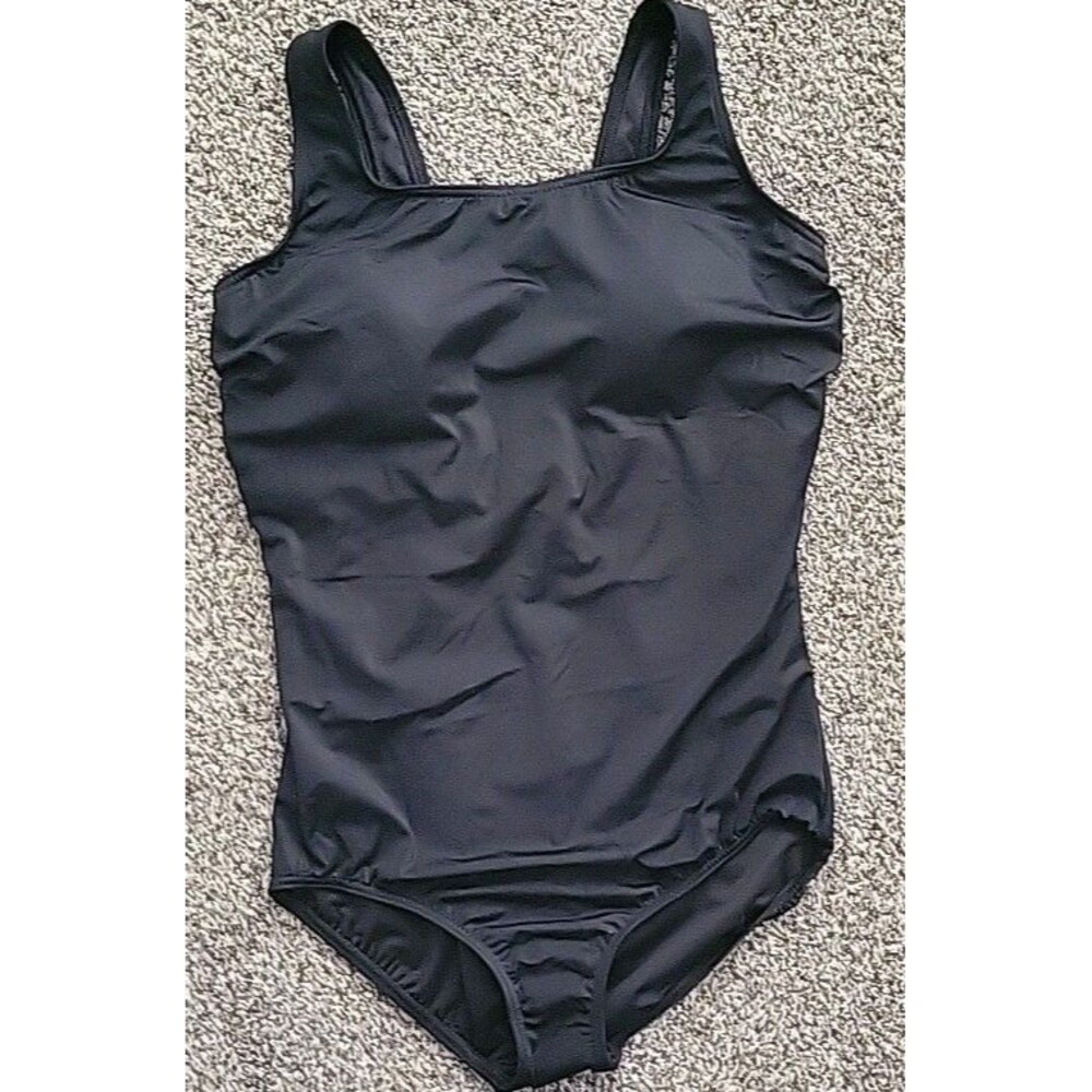 Lands End 1-PC Swimsuit 18W/L Solid Black Beach One Piece Women's S1146